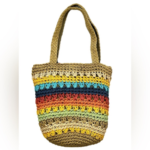 Sun ‘N’ Sand Tan / Multi-Color Tote /Sack /Shoulder Bag - Picture 6 of 7